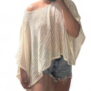 Cream Crochet Women's Top